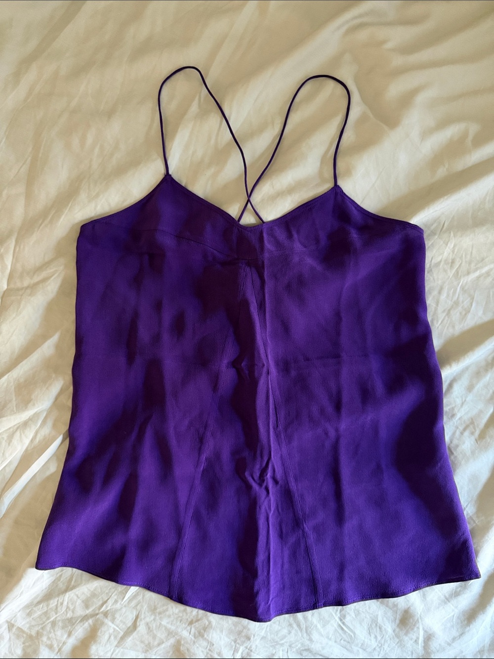 Madewell Deep Purple Silk Cami with Spaghetti Straps
